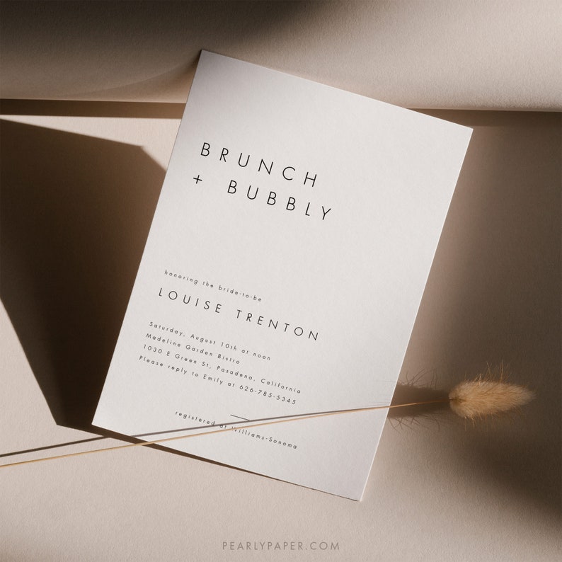 Printable Brunch and Bubbly Bridal Shower Invitation Template Printable Bridal Shower Invite Editable Bridal Shower invitation 21 image 2