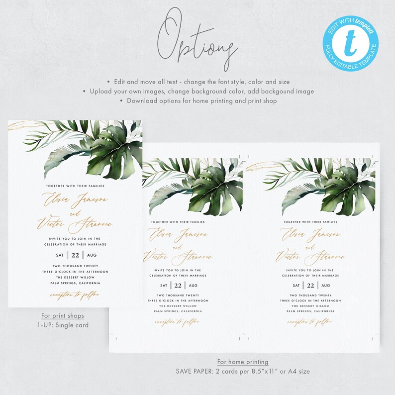 Tropical Wedding Invite Invitation Templett Template download Hawaiian Wedding Tropical Wedding Invite Tropical Invitation 23 bild 5