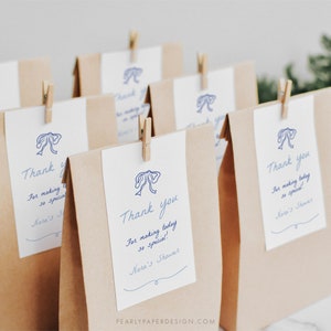 Whimsical Favor Tag Template, Blue Baby Shower Favor Tag, Boy Baby Shower, Baby Favor Tags, Printable Gift Tag, Favor Label #074