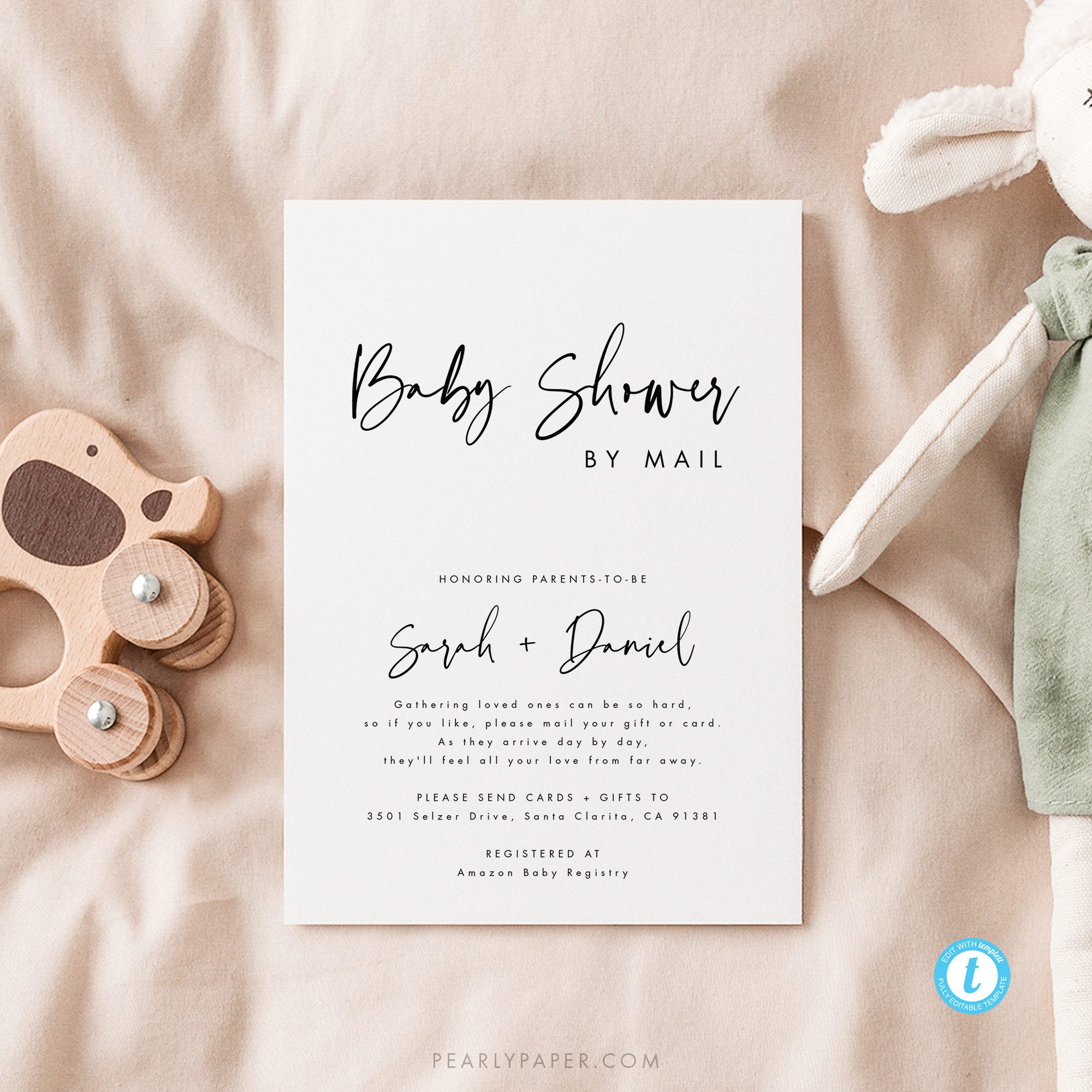Modern Baby Shower by Mail Template Download Baby Shower From Etsy