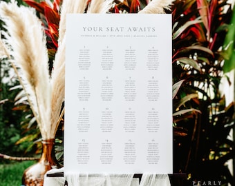 Elegant Wedding seating chart template Simple Modern Seating Plan Printable Seating Plan Editable Sign Templett #14