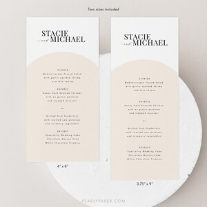 Arched Menu Template Download Printable Wedding Menu Simple Menu Cards ...