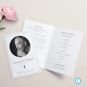 Funeral program template Download Frame Cross Foldable Funeral Template Memorial Program Templett