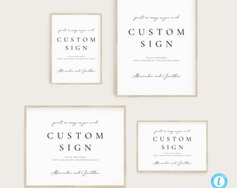 Printable Custom Sign Template Modern Wedding Sign Printable Editable Wedding sign Custom Wedding Sign Simple DIY Sign Templett 10