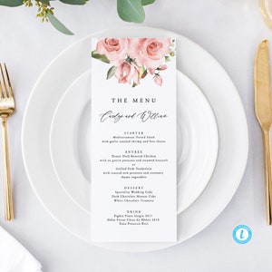 Wedding Menu Template Download Coral Menu Printable Peach and Pink Menu Cards Menu Card Template 17