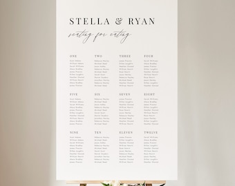 Seating chart template Download Minimalist Seating By Table Printable Seating Plan Editable Sign Templett 24