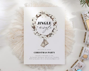 Printable Christmas Party Invitation Jingle and Mingle - Etsy