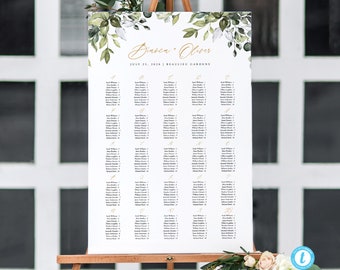 Alphabetical Seating Chart Template Download Rustic Seating Sign Greenery Seating Sign Seating Chart Wedding 18