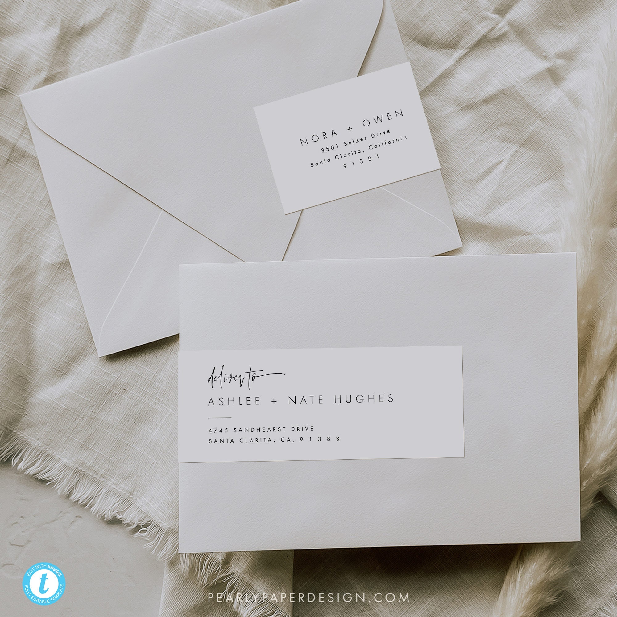 Wraparound Address Label Template, Printable Label Template for Envelope, Modern Address Label for Avery, Sheet Labels, Templett 064 - Etsy