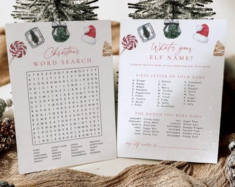 Christmas Games Bundle Template, Holiday Party Games, Christmas Party Games, Printable Christmas Party Games, Templett