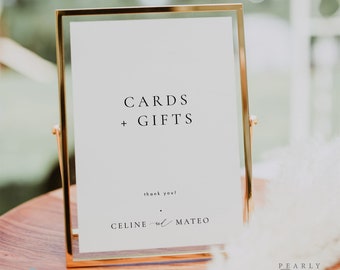 Elegant Cards and Gifts Sign Template Download Modern Wedding Gifts Printable Sign Editable Cards and Gifts Sign Printable Sign Templett #45