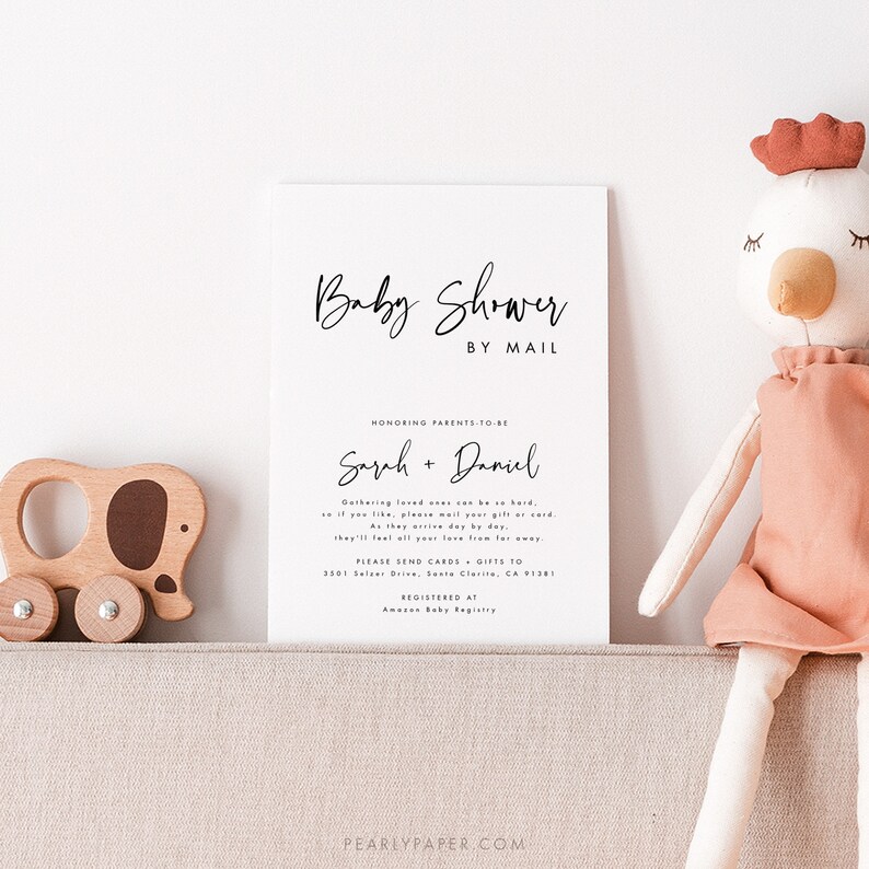 Modern Baby Shower by Mail Template Download Baby Shower From Etsy
