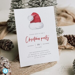 Christmas Party Invite Template, Christmas Invitation Template, Holiday Party Invitation, Holiday Invitation Download, Templett