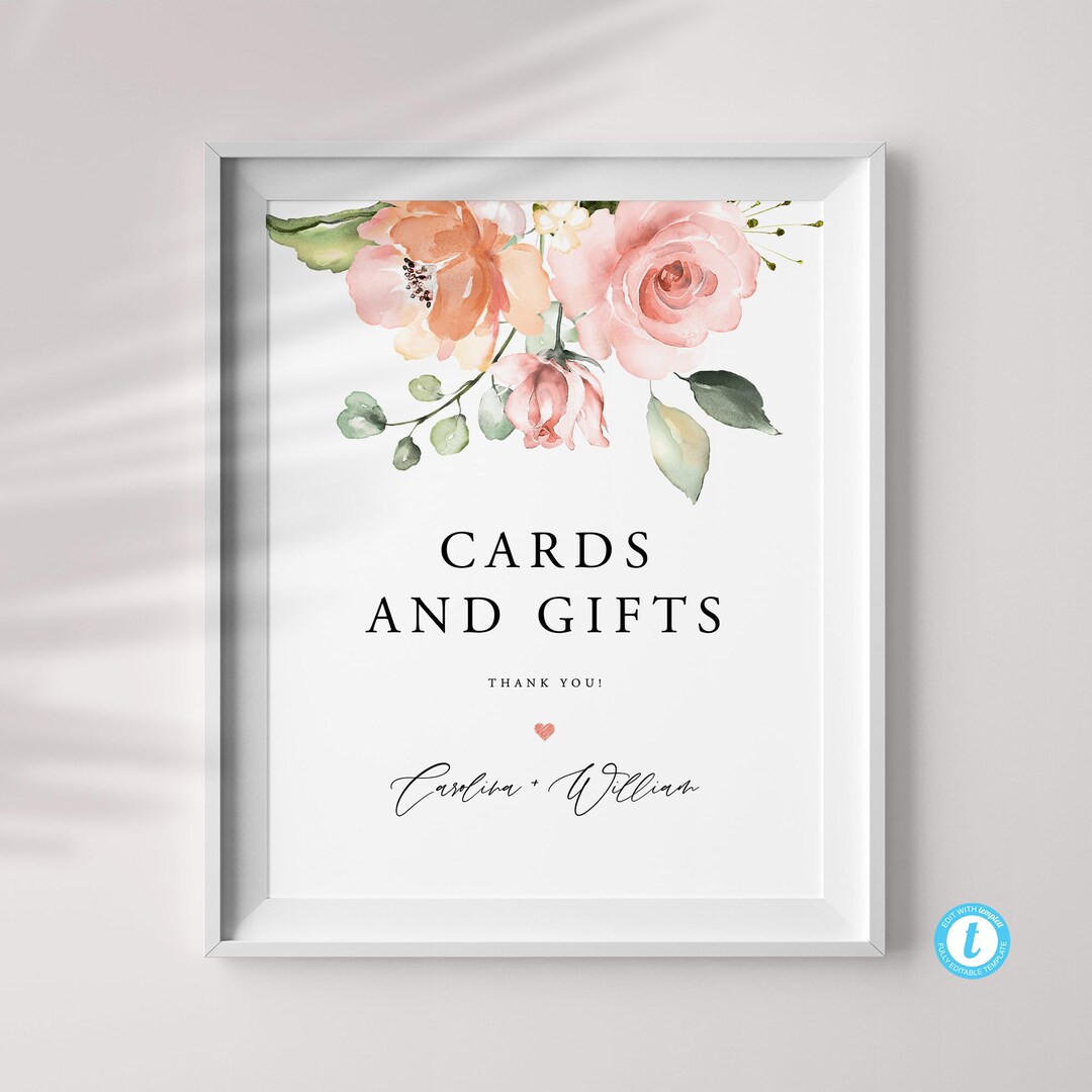 Cards and Gifts Sign Template Download Boho Gift Sign Gift Table Sign ...