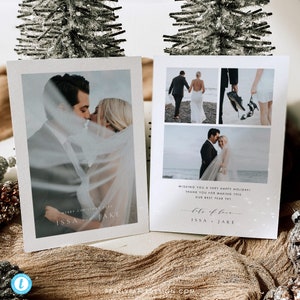 Sjabloon pasgetrouwde kerstkaart, minimalistische kerstkaart, minimalistische kerstfotokaart, pasgetrouwde kerstkaart, Templett #ISSA