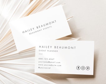 Minimalist Business Card Template, Small Business Card Template, Editable Business Cards, Modern Business Card, Templett
