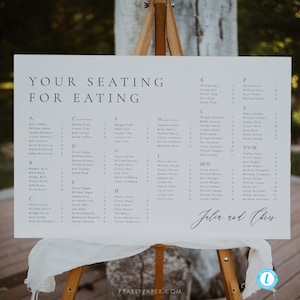Alphabetical seating chart template Download Minimalist Seating Alphabetized Printable Seating Plan Editable Sign Templett #31