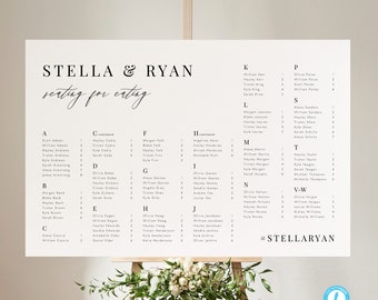 Alphabetical seating chart template Download Minimalist Seating Alphabetized Printable Seating Plan Editable Sign Templett 24