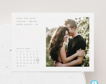 Minimalist Calendar Save the Date Template Editable invite Simple and Modern save our date invitation Templett DIY 21