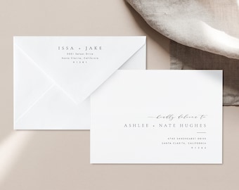 Minimalist Envelope Template Download, Modern address label Printable Wedding Envelope Templett address template #36
