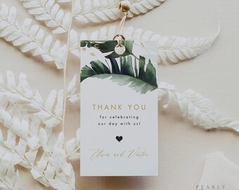 Printable Favor Tag Template, Modern Wedding Tag Templett, Tropical Favor Tag Template Gift Tag label #23