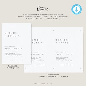 Printable Brunch and Bubbly Bridal Shower Invitation Template Printable Bridal Shower Invite Editable Bridal Shower invitation 21 image 4