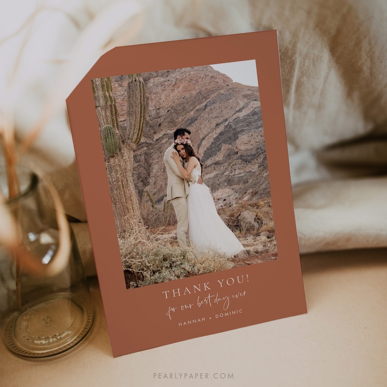 Terracotta Thank You Card Template Download, Burnt Orange Thank You ...