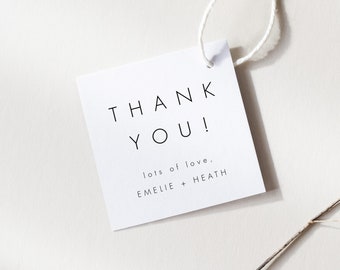 Modern Wedding Favor Tag Template Download Square Favor Tags Personalized Tag Minimalist Wedding Label Custom Favor Tags Templett #32