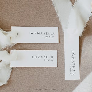 Minimalist Place Card Template Download Name Card Tag Escort - Etsy