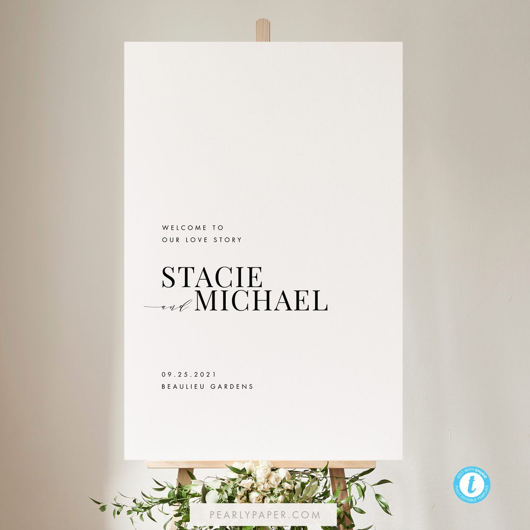 Modern Wedding Signs Wedding Welcome Sign Template Download Minimalist ...