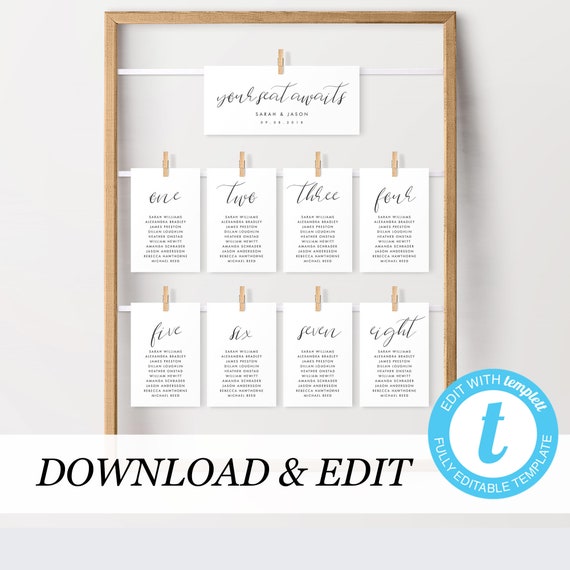 Simple Wedding Seating Chart Template