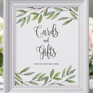 Editable Cards and Gifts Sign Template Rustic Cards Sign Greenery ...
