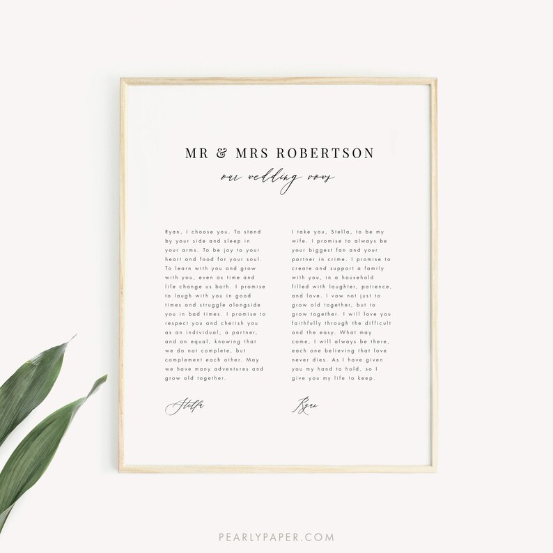 Printable Wedding Vows Template Download Anniversary Gift - Etsy
