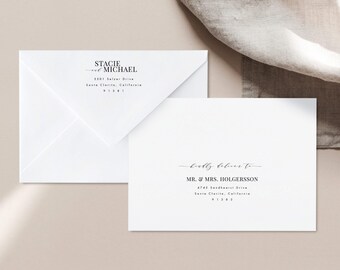 Simple Envelope Template, Modern Printable Wedding Envelope Templett address template Instant Download, DIY envelope Editable address #38