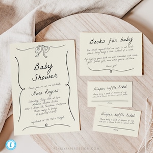 Whimsical Baby Shower Invitation Template, Baby Shower Invite, Gender Neutral Baby Shower Invite, Trendy Baby Invitation, Templett #074