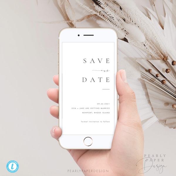 Electronic Save the Date Template, Digital Save our Date Templett, E-invite Save our date invitation, Text Message Save the dates #36