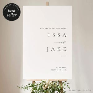 Elegant wedding signs Wedding welcome sign Template Download Modern Wedding Sign Printable welcome poster Editable Welcome Sign #ISSA