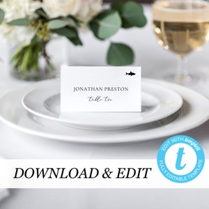 Place card Template Printable Wedding Place Cards Wedding Place Cards Templett Food option meal Editable Pdf Place cards Instant Download 10