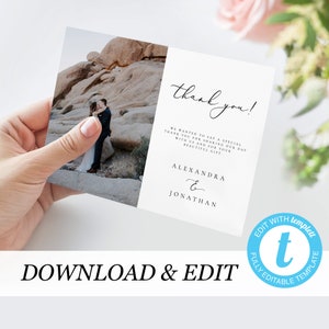 Hochzeit Danke Foto Vorlage, Templett, Rustikale Hochzeit Boho Hochzeit Einfach Elegant DIY Printable Hochzeit Sofort-Download 10