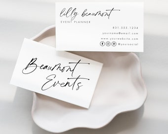Minimalist Business Card Template, Small Business Card with Handwritten Font, Editable Business Cards, Modern Business Card, Templett