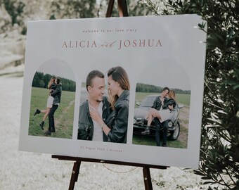 Wedding Welcome sign Template, Photo Welcome Sign, Modern Wedding Photo Sign Template Download, Printable Welcome Poster, Editable Sign #39