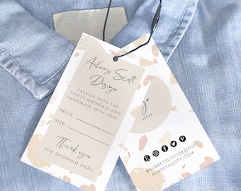 Small Business Price Tag Template, Hanging Tag Clothing Tag with logo Product Tag, Editable Business Tag Templett #B06