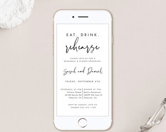 Modern Script Rehearsal Dinner Evite Template Download Digital Rehearsal Dinner Invite Electronic Invitation Templett 16