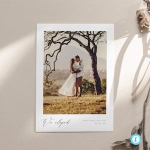 Modelo de anúncio de fuga para download para impressão, modelo de cartão We Eloped 31