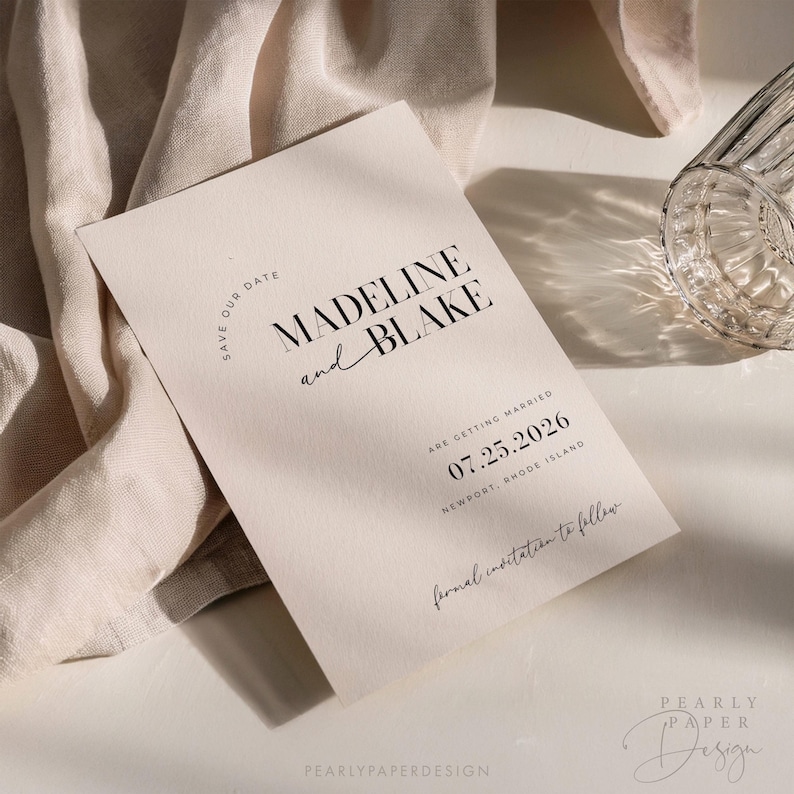Save the date template. Minimalist modern save the date