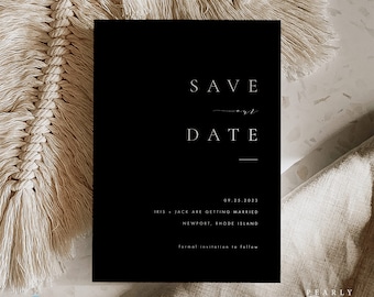 Elegant Save the Date Template Download Black and white Save the Date Modern Simple Save the Date Card Templett #B48