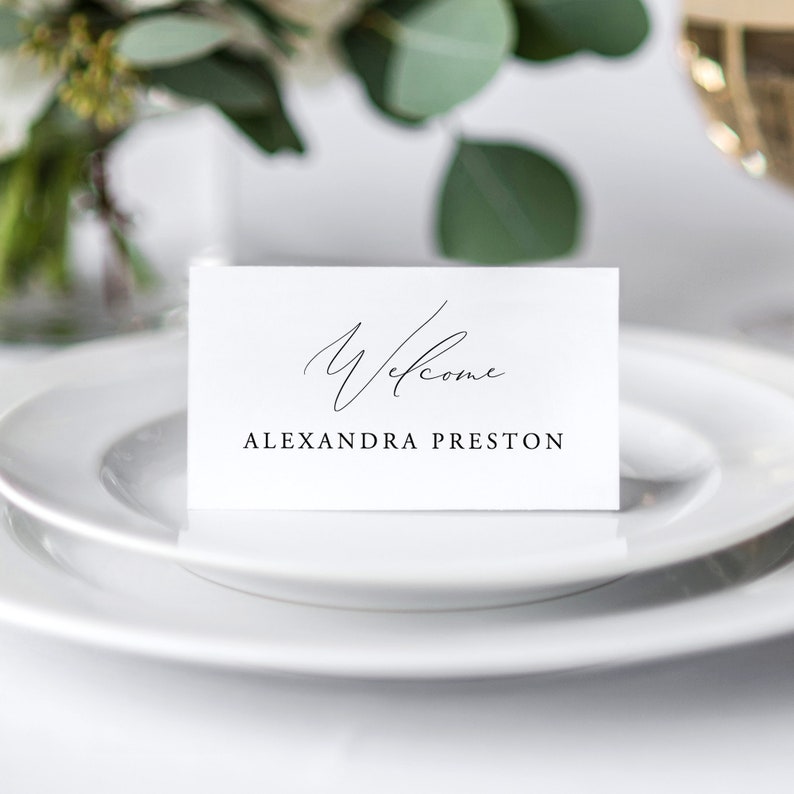 Place Card Template Printable Wedding Place Cards Wedding Etsy