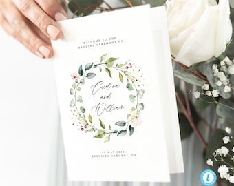 Wedding Ceremony Program template Floral Program Catholic Wedding Program Booklet Printable Editable Program 17