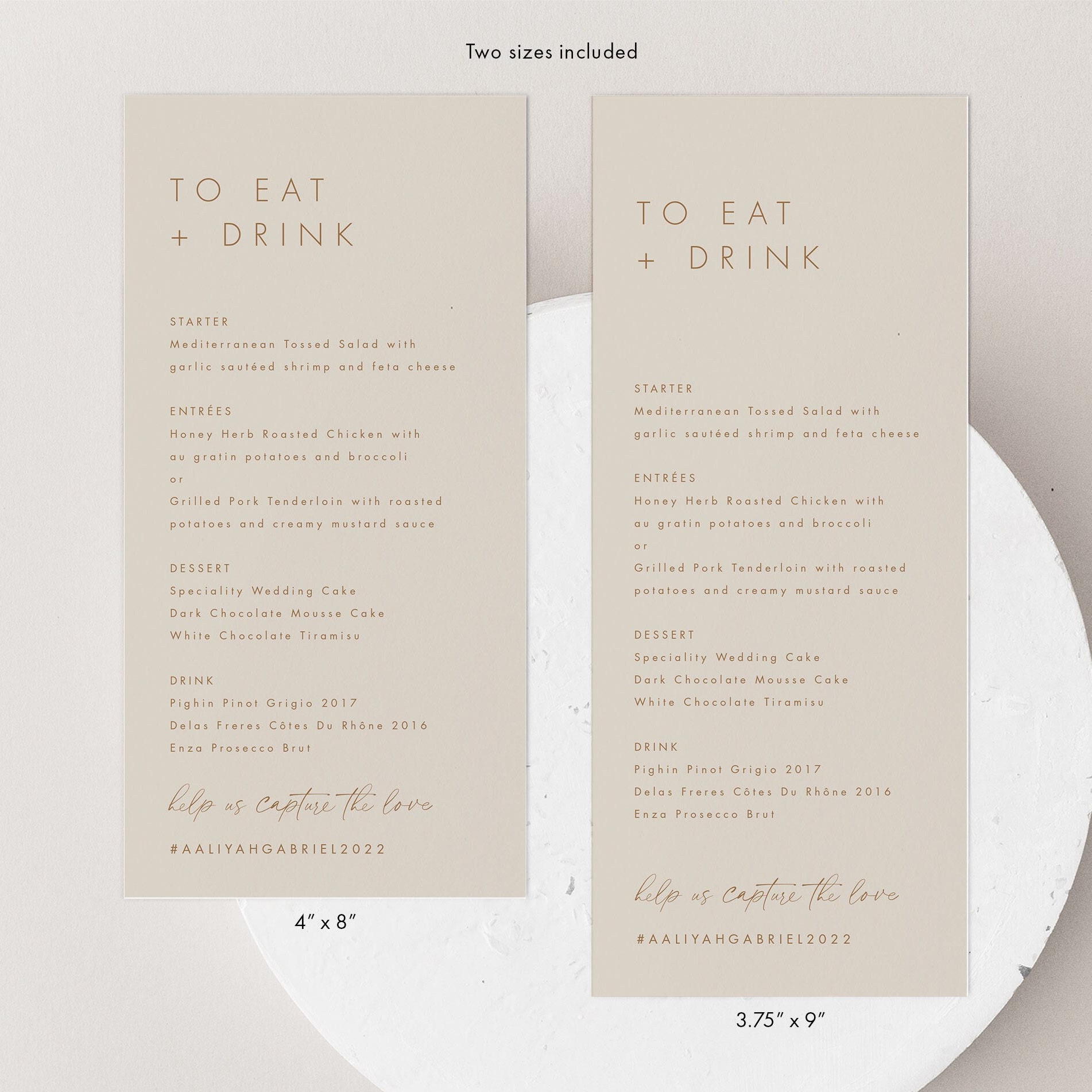 Beige Menu Template Download Desert Wedding Menu Simple Menu Cards Sand ...