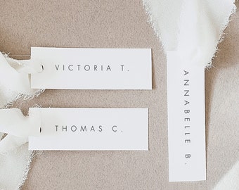 Modern Place card Template Download Minimalist Name Card Tag, Simple Wedding Name Seating card, Editable Place cards Templett #32